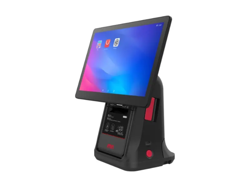 Schwarzes All-in-One Kassensystem mit Touchdisplay