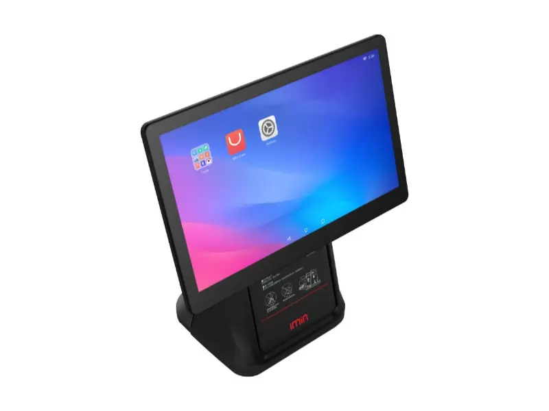 Schwarzes iMin Kassensystem mit großem Touchdisplay