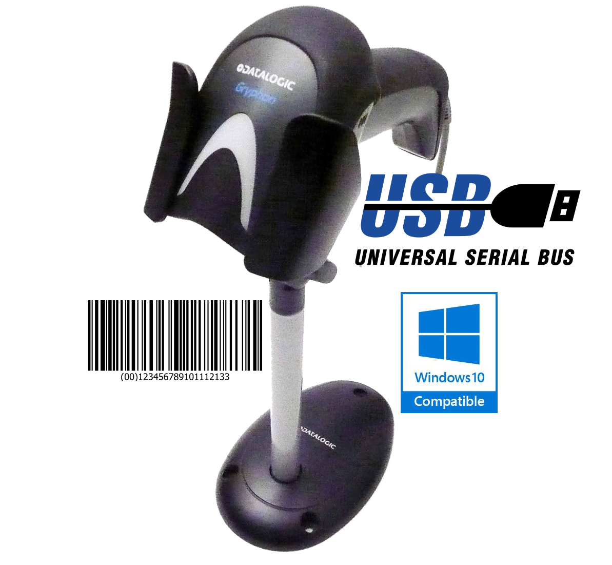 1D Handscanner Datalogic Gryphon GD4130 USB Barcodescanner + Standfuß GD4130-BKK1 1D Handscanner Datalogic Gryphon GD4130 USB Barcodescanner + Standfuß GD4130-BKK1