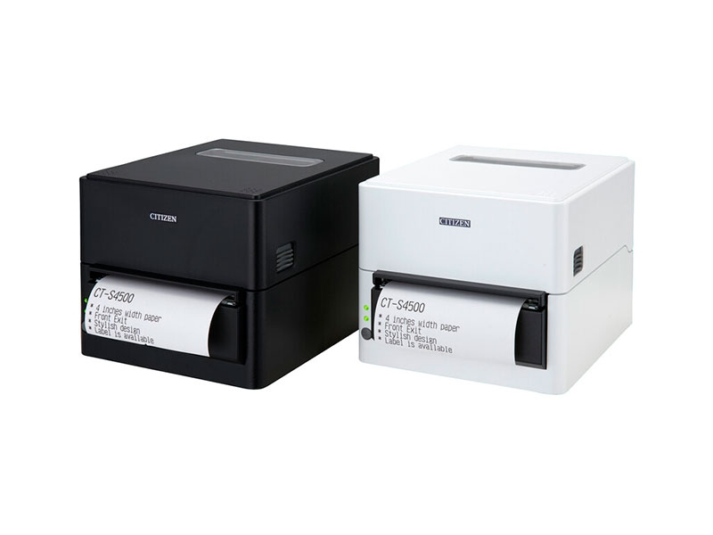 Etikettendrucker Citizen CT-S4500 mit Abschneider, thermodirekt, 112mm, USB, weiss, CTS4500XNEWX