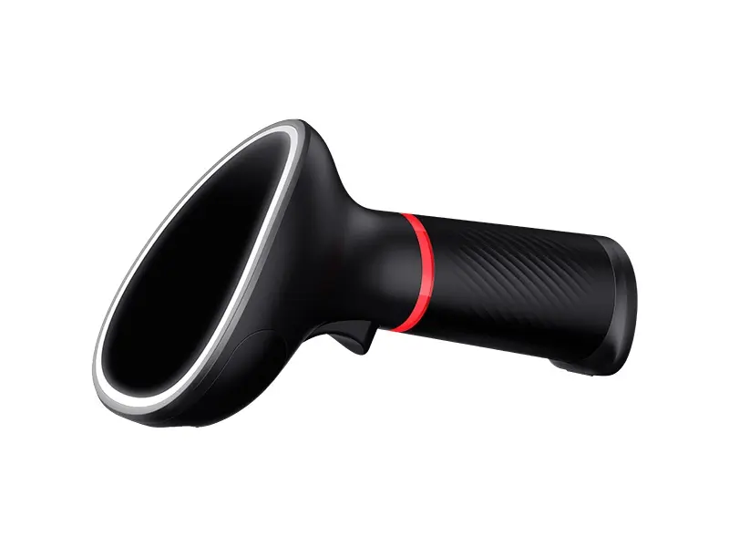 Schwarzer Hand-Dampfbügler mit rotem Akzent