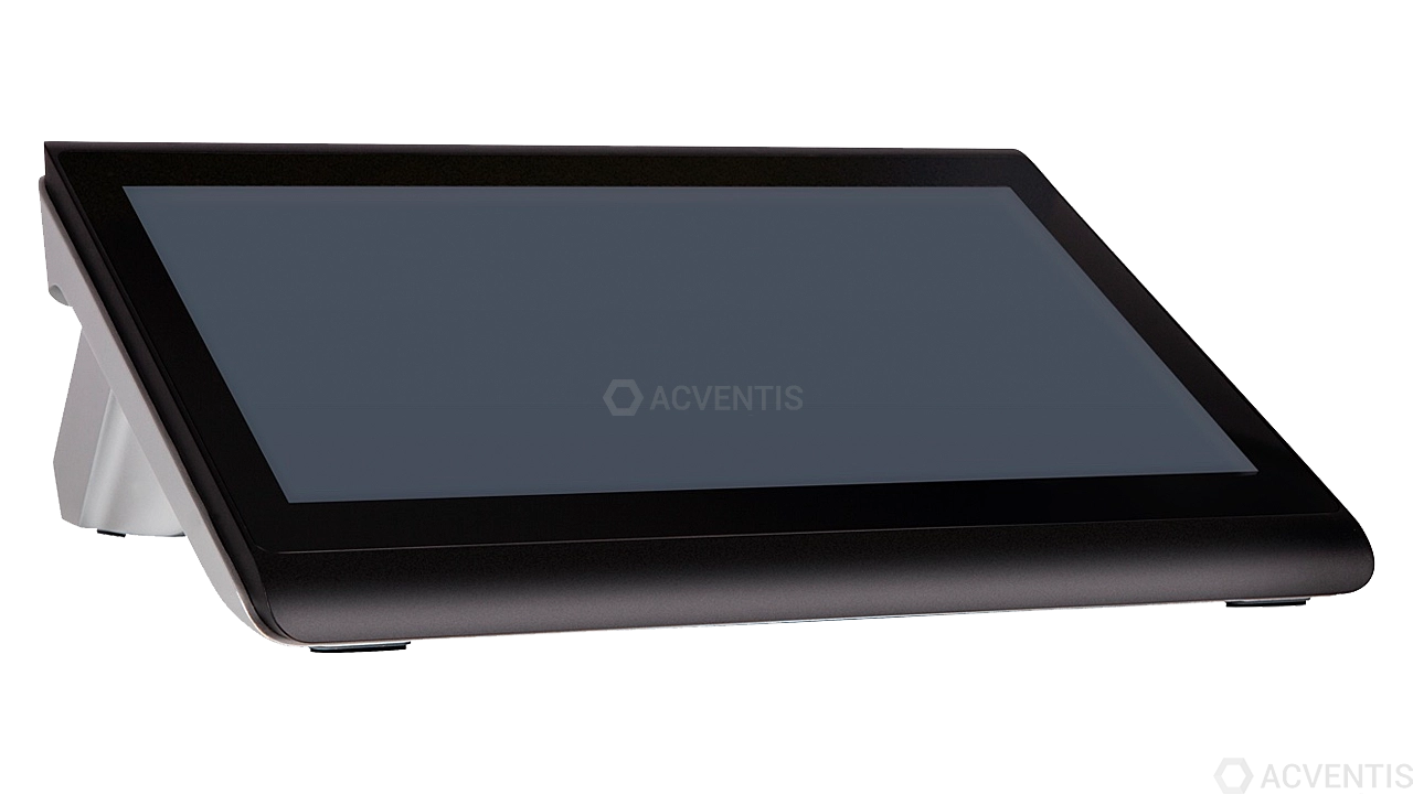 Schwarzes 15 Zoll ACVENTIS Touchscreen-Terminal seitlich