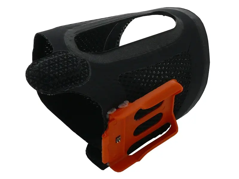 Verstellbare schwarze Handgelenkhalterung mit orangefarbener