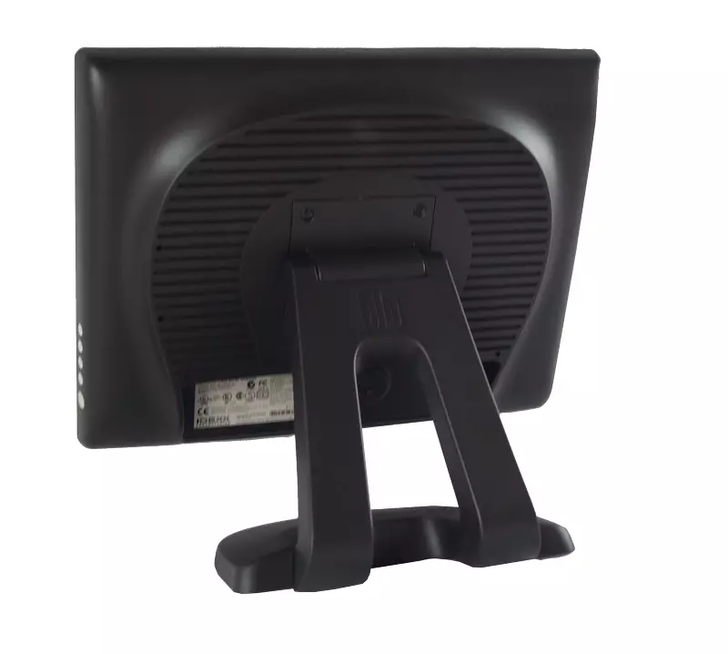 Schwarzer TFT-Monitor von hinten mit stabilem Standfuß