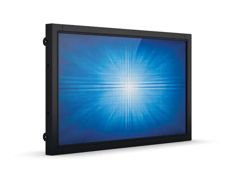 Seitliche Ansicht eines industriellen LCD-Monitors