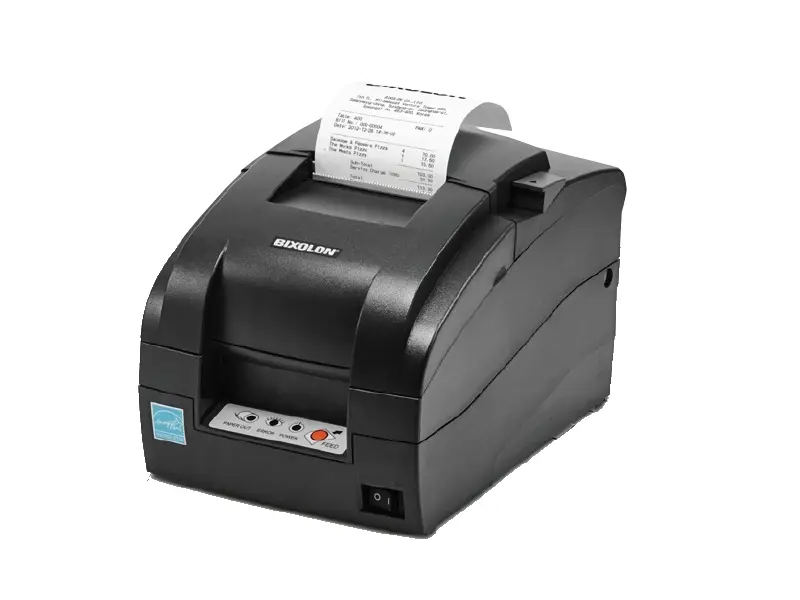 Schwarzer Bixolon Bondrucker mit Bon-Ausdruck