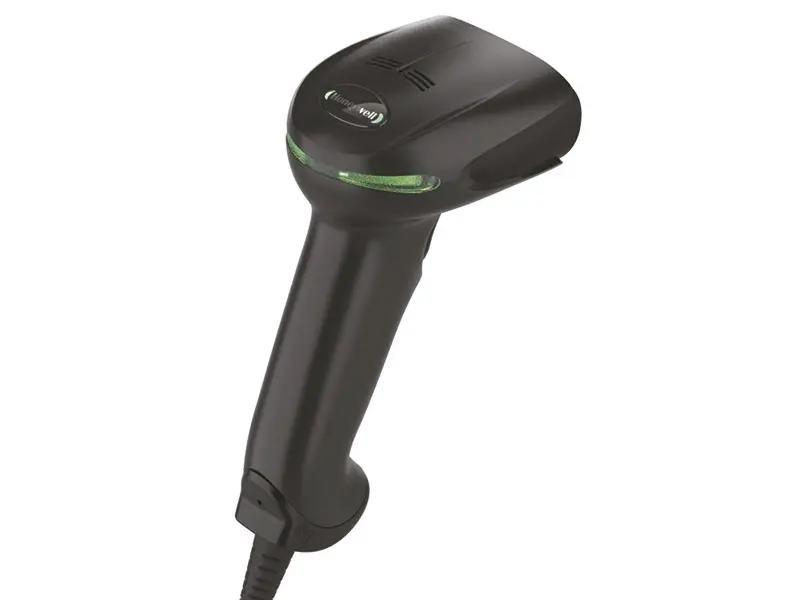 Schwarzer Honeywell Hand-Barcodescanner mit Kabel