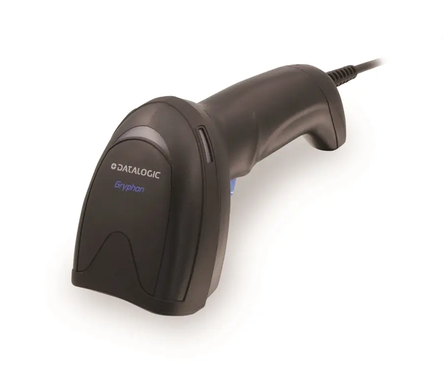 Schwarzer Datalogic Gryphon Hand-Barcodescanner mit Kabel