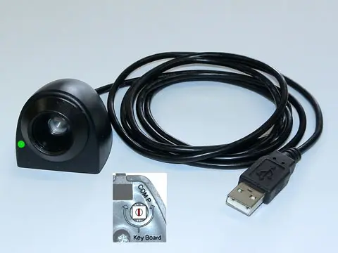 Schwarzer optischer USB-Magnetschlüssel-Leser mit Kabel