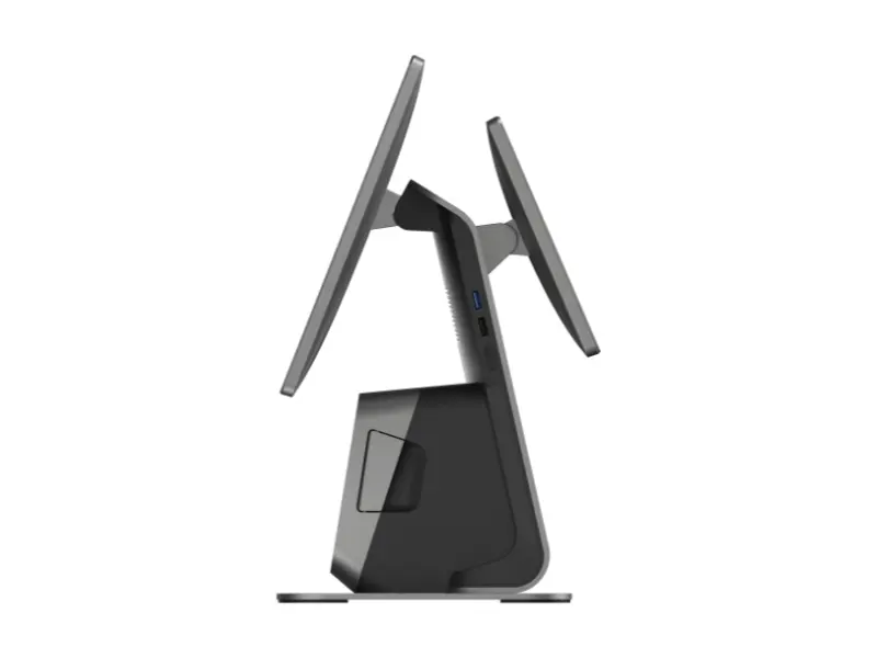 Seitliche Ansicht eines neigbaren Touchscreen-POS-Monitors