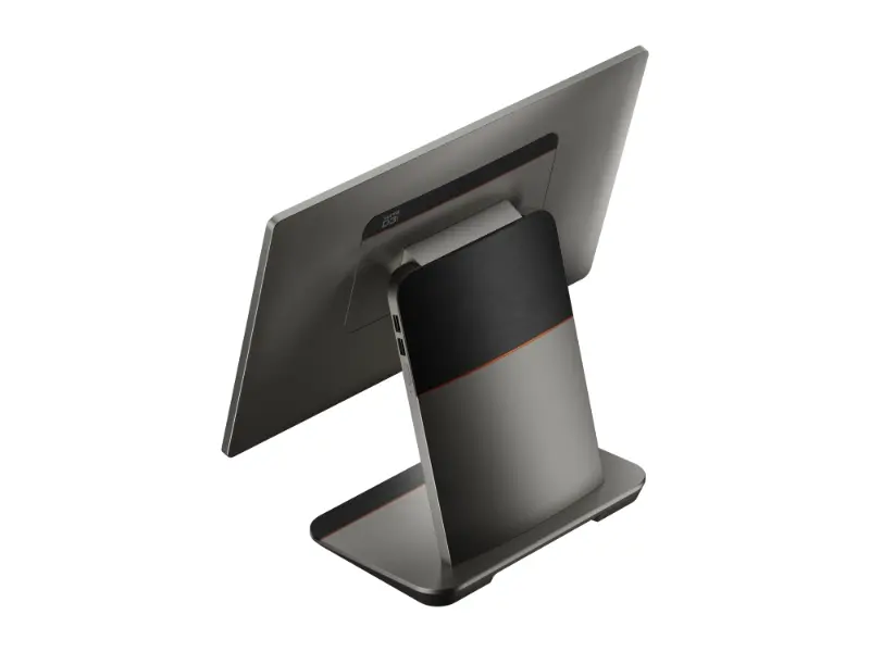 Rückseite eines eleganten All-in-One-PCs mit Standfuß