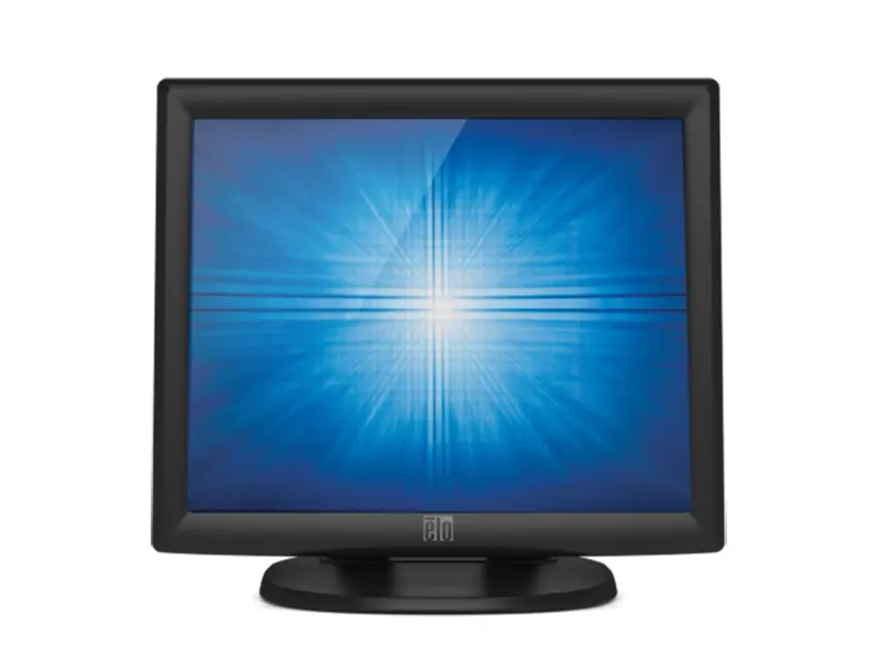 Schwarzer Elo 17-Zoll LCD-Monitor mit Blauanzeige