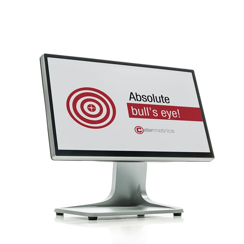 Silberner Colormetrics Monitor mit Zielscheibe