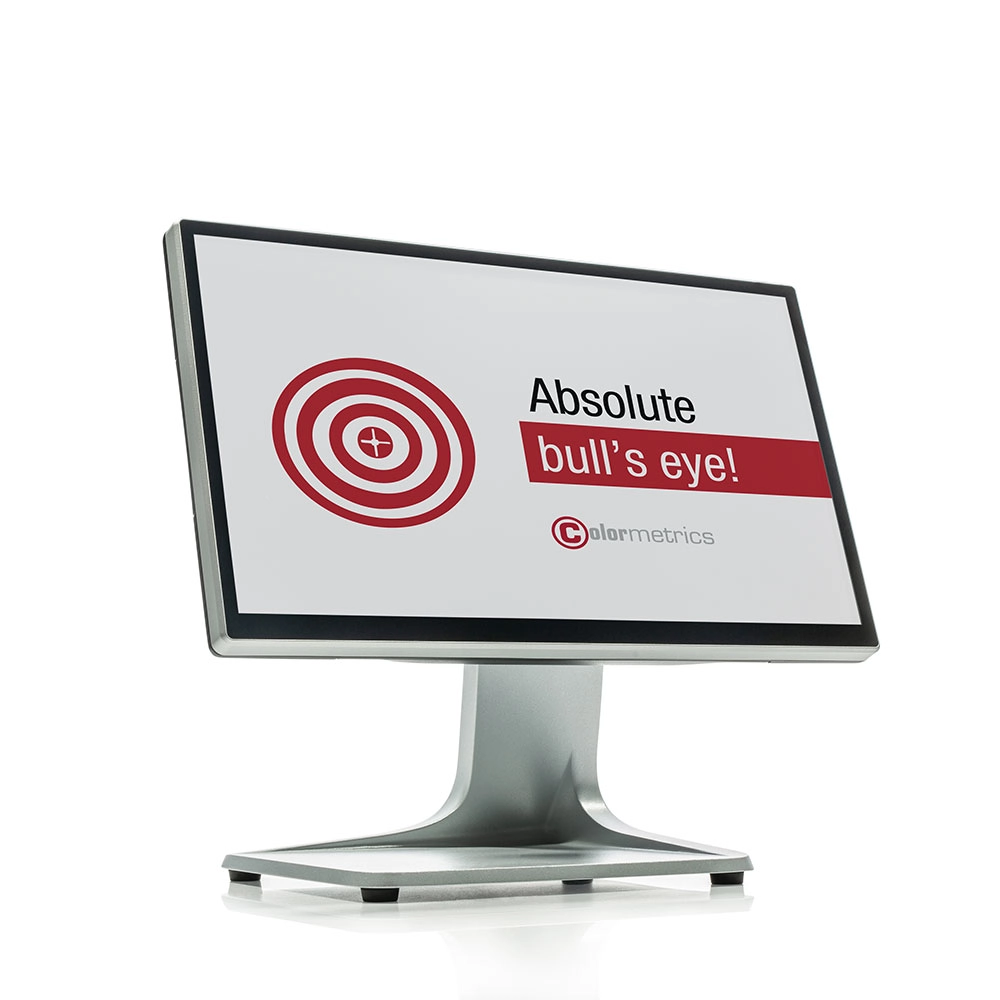 Silberner Colormetrics Monitor mit Zielscheibe