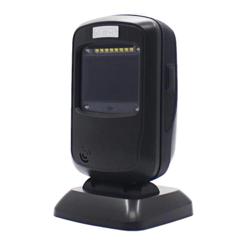 Schwarzer stationärer 2D Barcode Scanner auf Standfuß