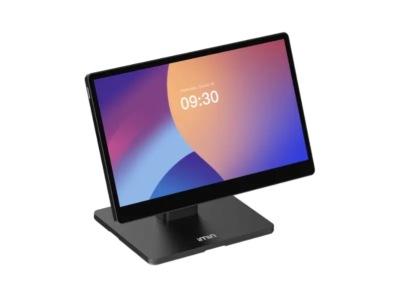 Schwarzes iMin 15 Zoll Touchscreen-Kassensystem auf Standfuß
