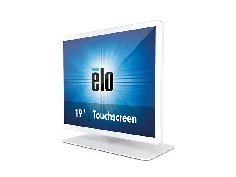 Elo 19 Zoll Touchscreen Monitor in Weiß seitlich