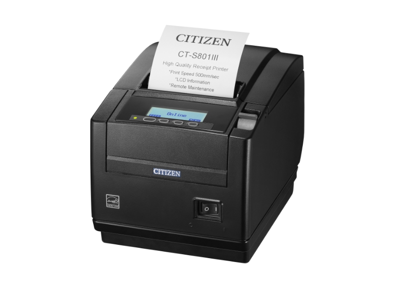 Bondrucker Citizen CT-S801III mit Abschneider, thermodirekt, 83mm, USB + optionaler Steckplatz, schwarz, CTS801IIIS3NEBPXX