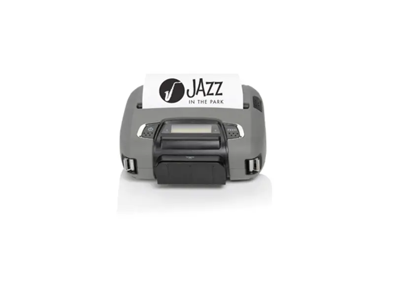 Grauer mobiler Thermodrucker mit Ticketausdruck