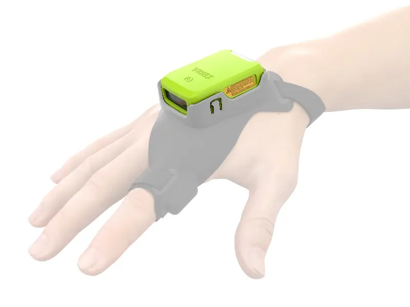 Grüner Handrückenscanner mit verstellbarer Fingerhalterung