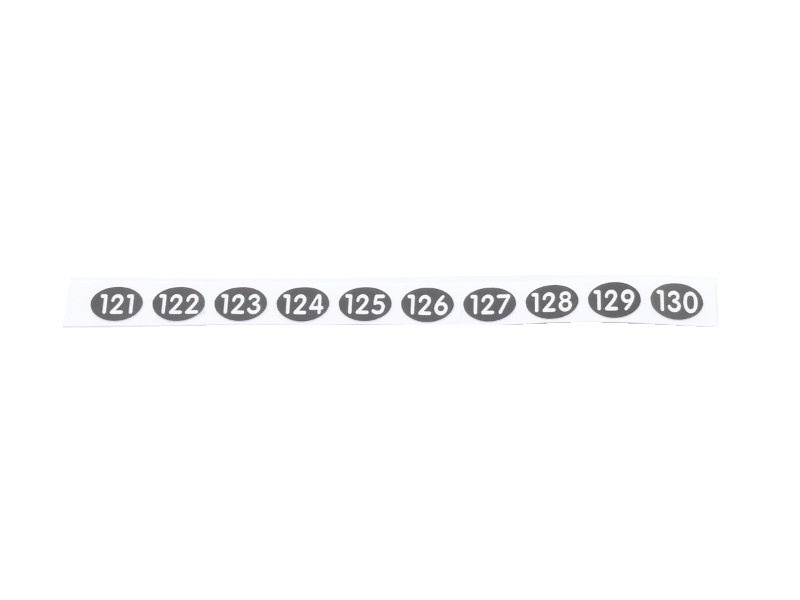 Stift-Aufklebenummern 121, 122, 123, 124, 125, 126, 127, 128, 129, 130 für Addimat Kellnerstifte, 65.121 Stift-Aufklebenummern 121, 122, 123, 124, 125, 126, 127, 128, 129, 130 für Addimat Kellnerstifte, 65.121