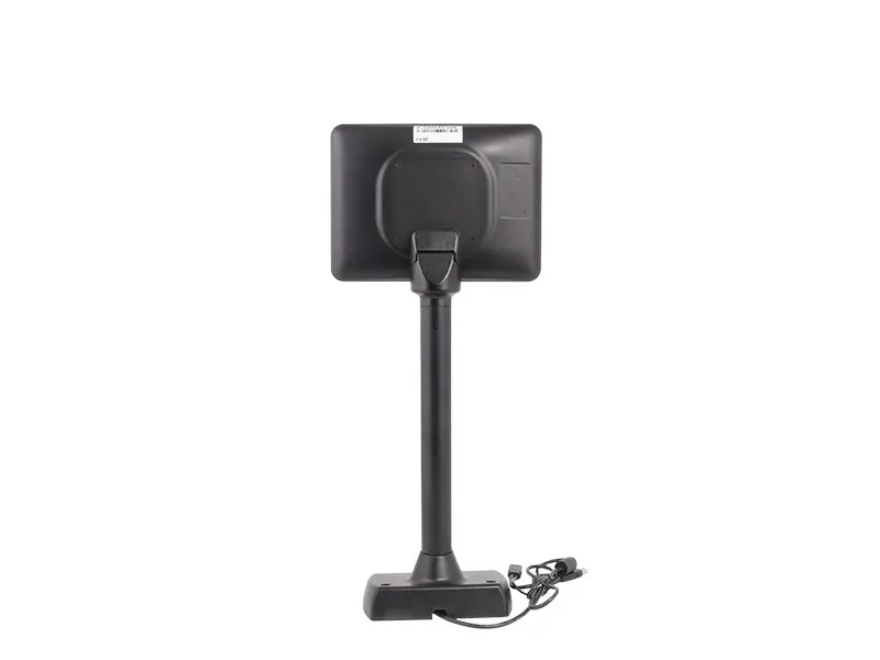 Schwarzes Kundendisplay auf Standfuß, Rückseite