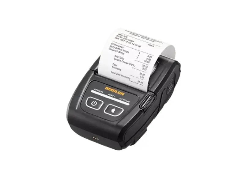 Schwarzer Bixolon mobiler Bondrucker mit Belegrolle