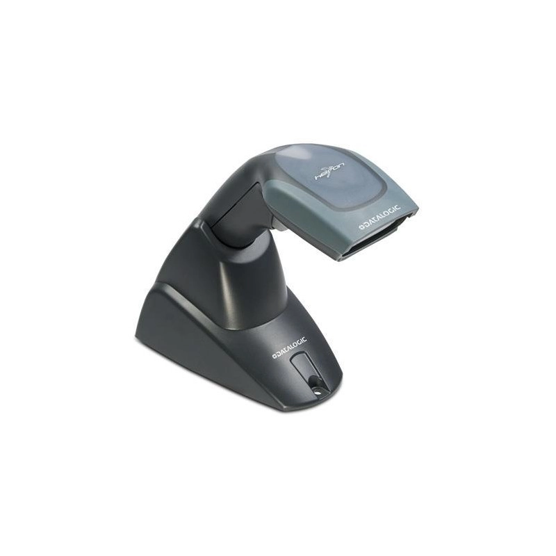 Schwarzer Datalogic Barcode Handscanner mit Station