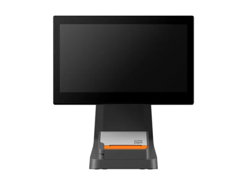 Schwarzes Touch POS-Kassensystem mit Bondrucker