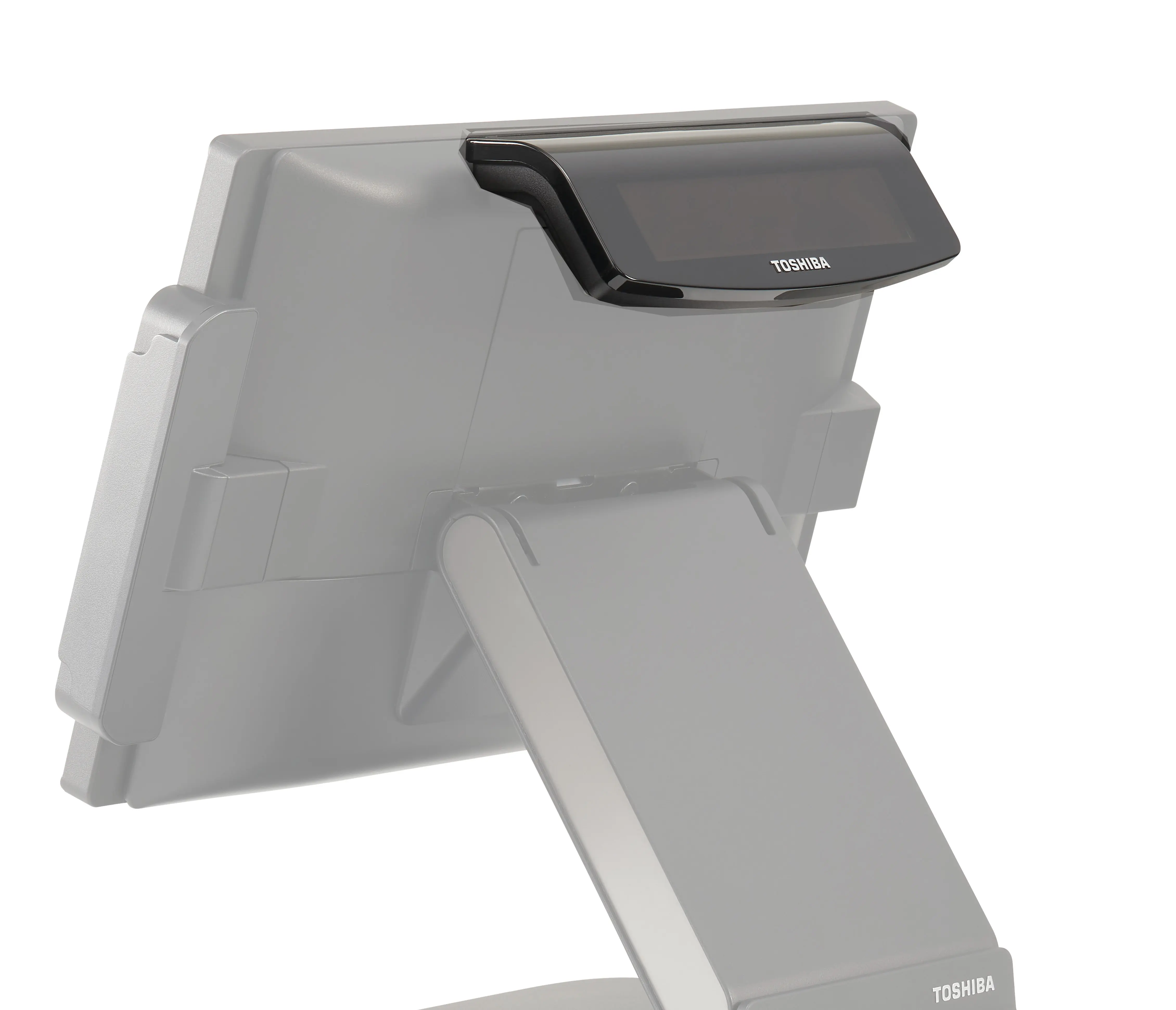 Rückseitige Toshiba Kundenanzeige am Kassenterminal