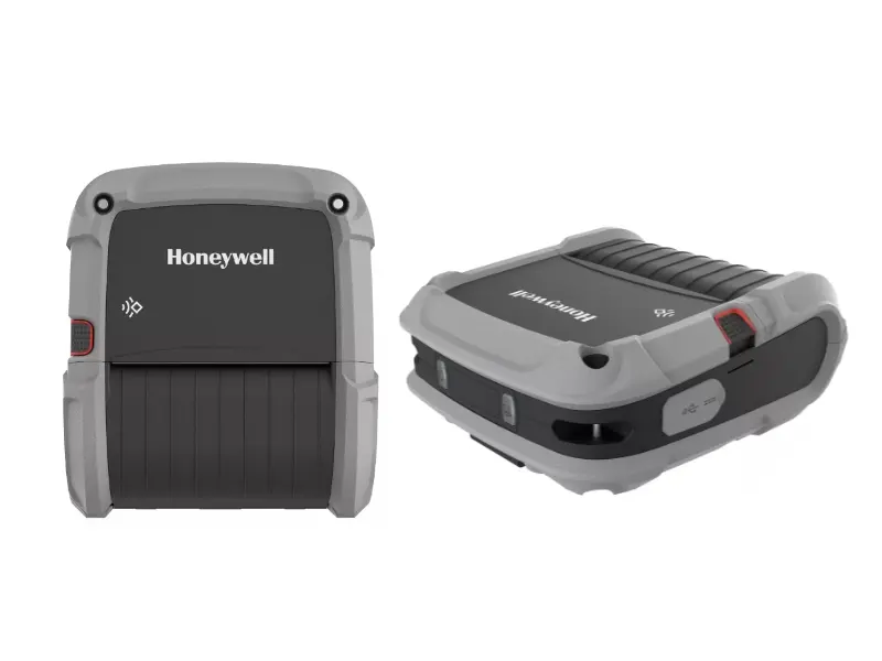 Honeywell mobiler Etikettendrucker in Grau Vorderseite und S