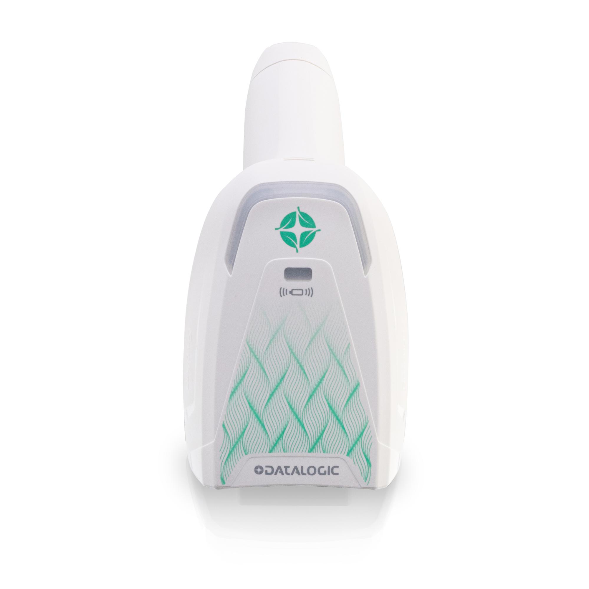 Vorderansicht Datalogic Barcode-Scanner weiß grün