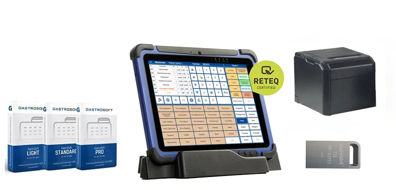 GastroSoft Kassensystem mit Tablet, Software, Drucker