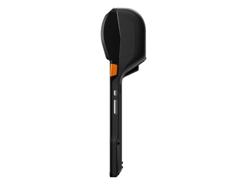 Schwarzer Handscanner mit Tasten, Seitenansicht