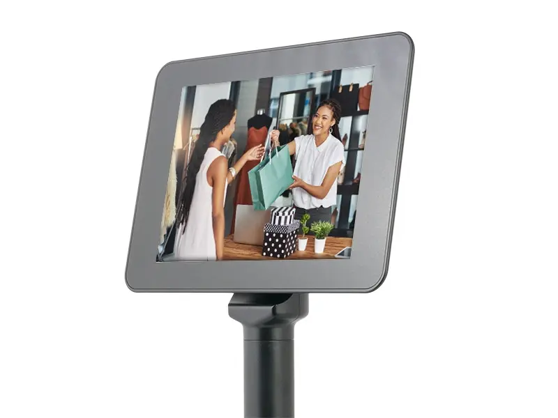 Modernes POS-Kundendisplay mit Werbebild