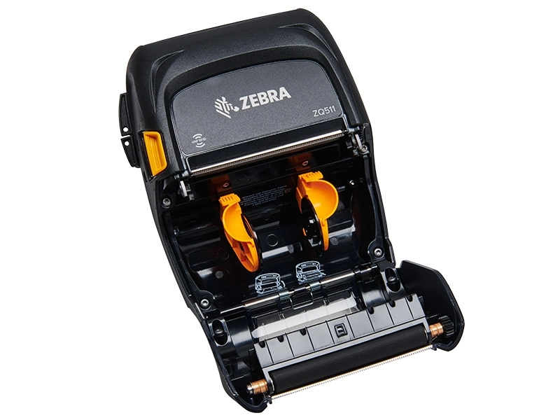 Zebra ZQ511 mobiler Etikettendrucker, geöffnet, thermodirekt mit 203 dpi, 72 mm Druckbreite und Bluetooth für Lager, Logistik und Handel