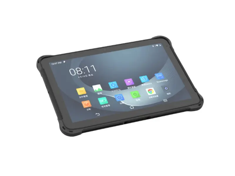 Schwarzes robustes Android-Tablet in Schutzhülle