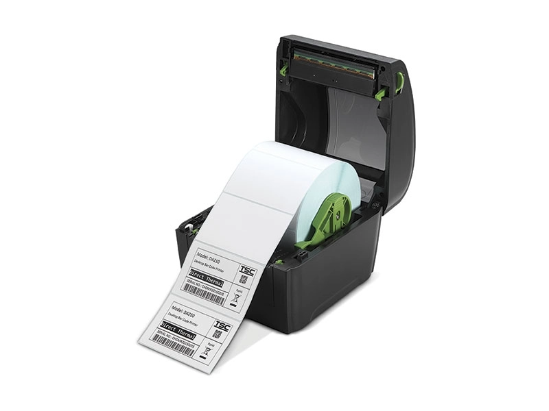 Offener TSC DA210 Desktop-Etikettendrucker mit Rolle