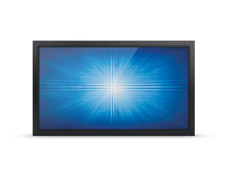 Schwarzer Industrie Touchscreen Monitor mit blauem Display