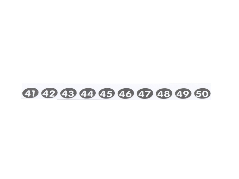 Stift-Aufklebenummern 41, 42, 43, 44, 45, 46, 47, 48, 49, 50 für Addimat Kellnerstifte, 65.041 Stift-Aufklebenummern 41, 42, 43, 44, 45, 46, 47, 48, 49, 50 für Addimat Kellnerstifte, 65.041