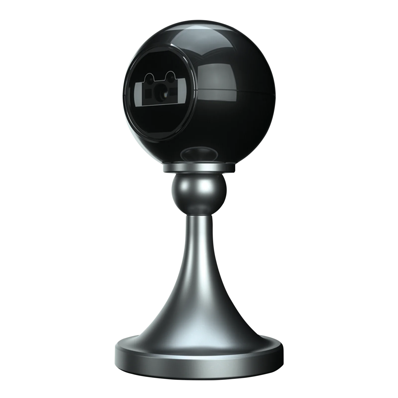 Schwarze Kugel-Überwachungskamera auf Metallständer