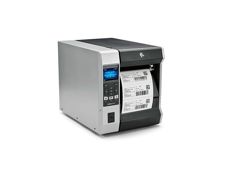 Zebra ZT620 Industrie-Etikettendrucker mit Display, Thermotransfer, 300 dpi, 168 mm Druckbreite und Aufwickler für Logistik und Fertigung
