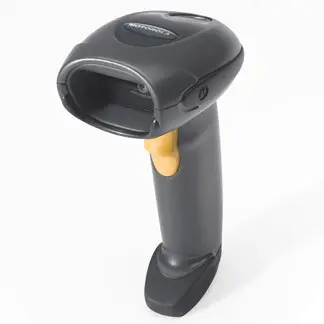 Grauer Motorola Hand-Barcodescanner mit Griff