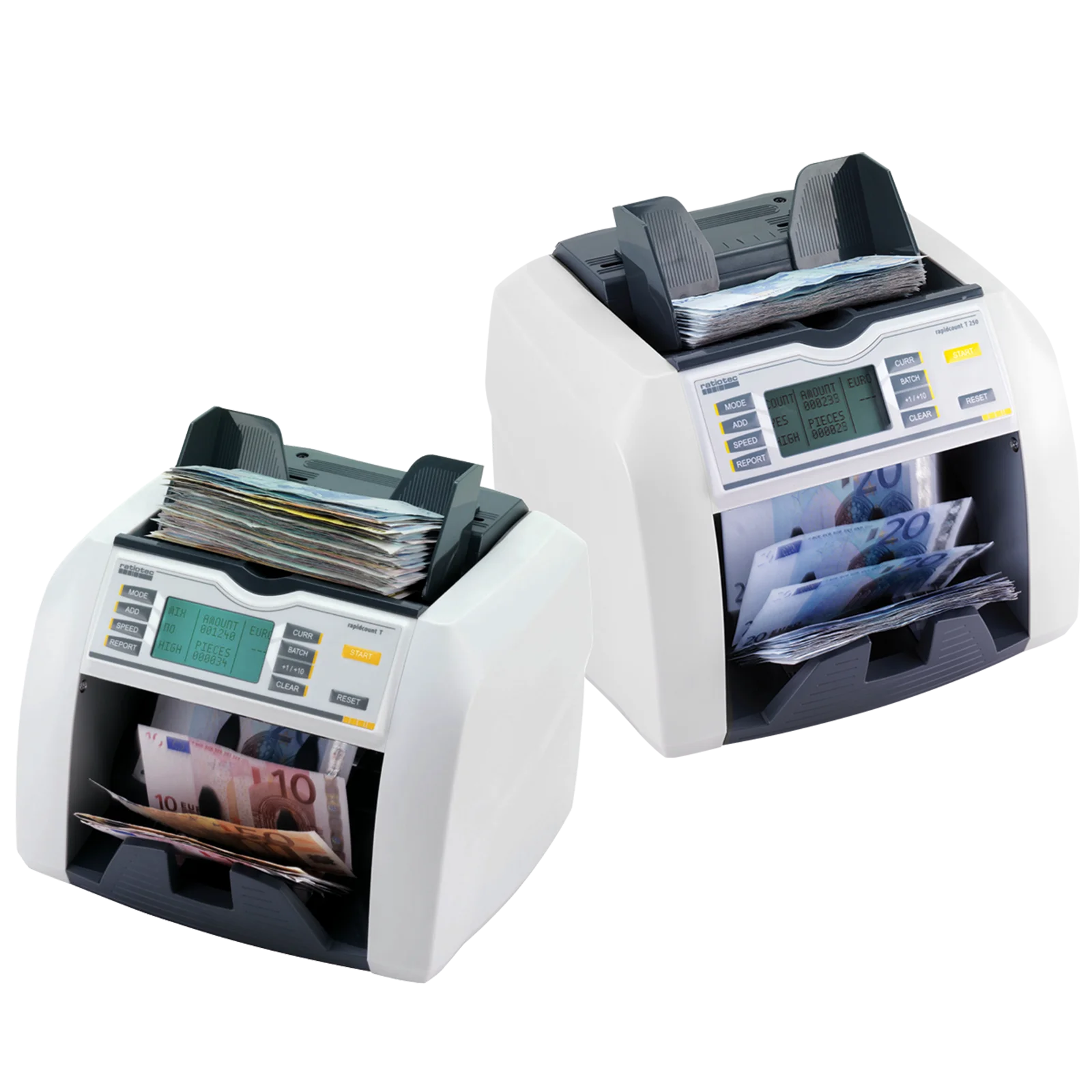Elektronische Geldzählmaschine zählt Euro-Banknoten