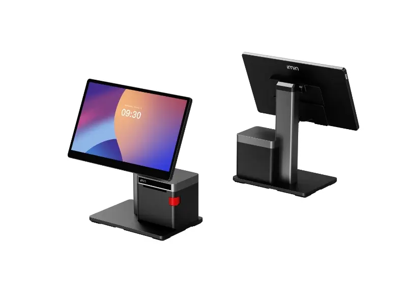 Modernes All-in-One Touchscreen Kassensystem, Vorder- und Rü