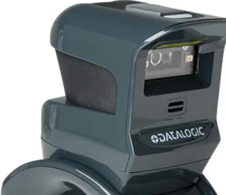 Nahaufnahme eines stationären Datalogic Barcode-Scanners