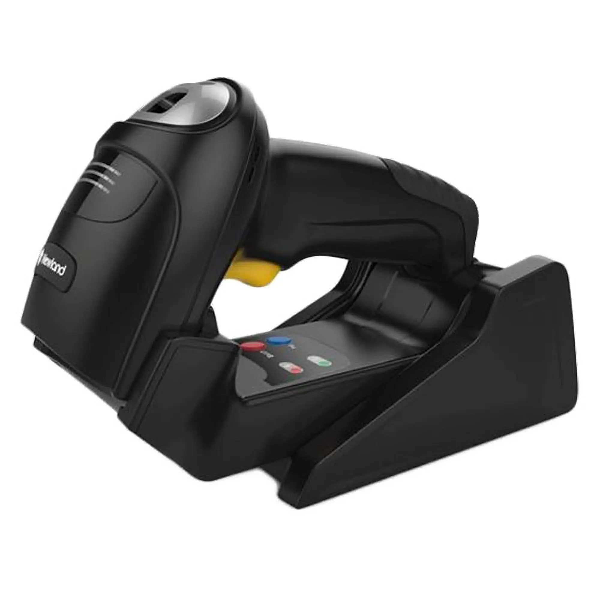 Schwarzer Funk Barcode Handscanner mit Ladeschale