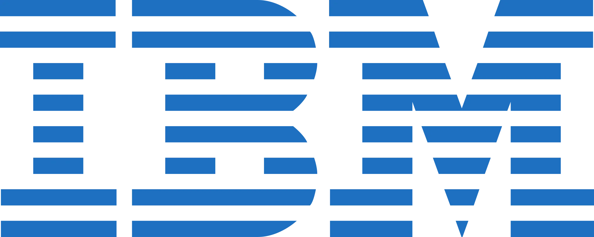 Blaues IBM Logo auf schwarzem Hintergrund