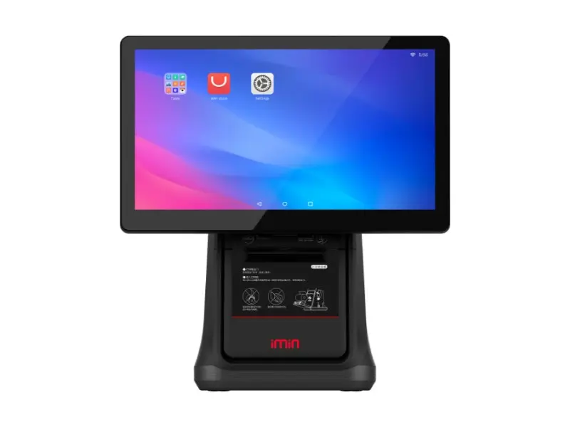 Schwarzes iMin Touchscreen POS Kassensystem vorne
