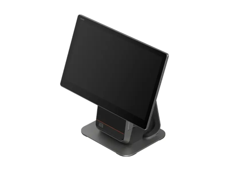 Schwarzes modernes Touchscreen-Kassensystem auf Standfuß